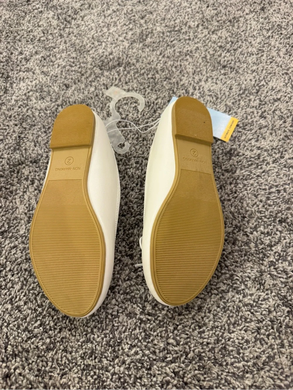 NWT Cat & Jack Off-White Girl's Ballet Flats with Bow